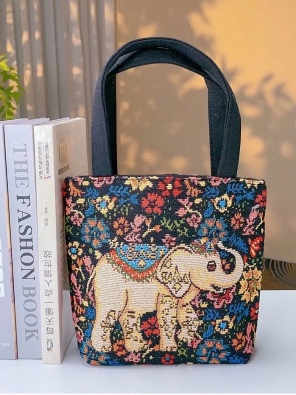 Elephant Small Tote Bag in Multicolor-New- Boutique-